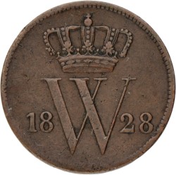1 Cent. Willem I. 1828 U. Zeer Fraai.