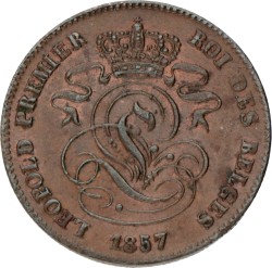 Belgium. Leopold I. 2 Centimes. 1857.