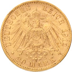 German states. Prussia. Wilhelm II. 20 Mark. 1912 J.