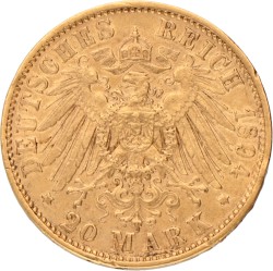 German states. Saxony. Albert. 20 Mark. 1894 E.