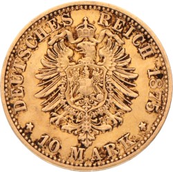 German states. Prussia. Wilhelm. 10 Mark. 1875 A.