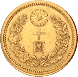 Japan. Meiji period. Mutsuhito. 10 Yen. Yr. 42 (1909).