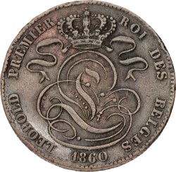 Belgium. Leopold I. 5 Centimes. 1860.