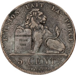 Belgium. Leopold I. 5 Centimes. 1860.