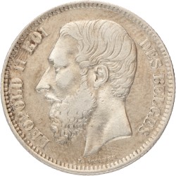 Belgium. Leopold II. 2 Francs. 1866.