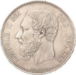 Belgium. Leopold I. 5 Francs. 1866.