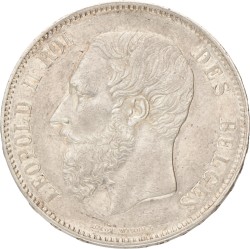 Belgium. Leopold II. 5 Francs. 1867.