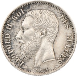 Belgium. Leopold II. 50 Centimes. 1867.