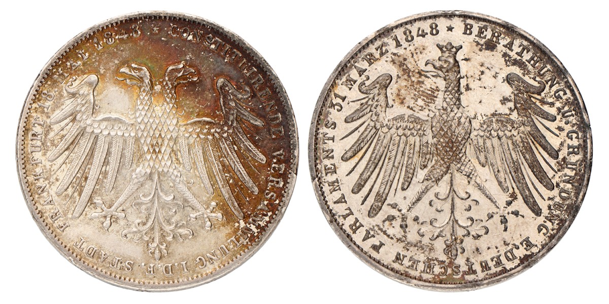 German states. Frankfurt. 2 Gulden. 1848.