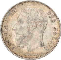 Belgium. Leopold II. 5 Francs. 1873.