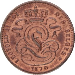 Belgium. Leopold II. 1 Centime. 1870. AUnc.