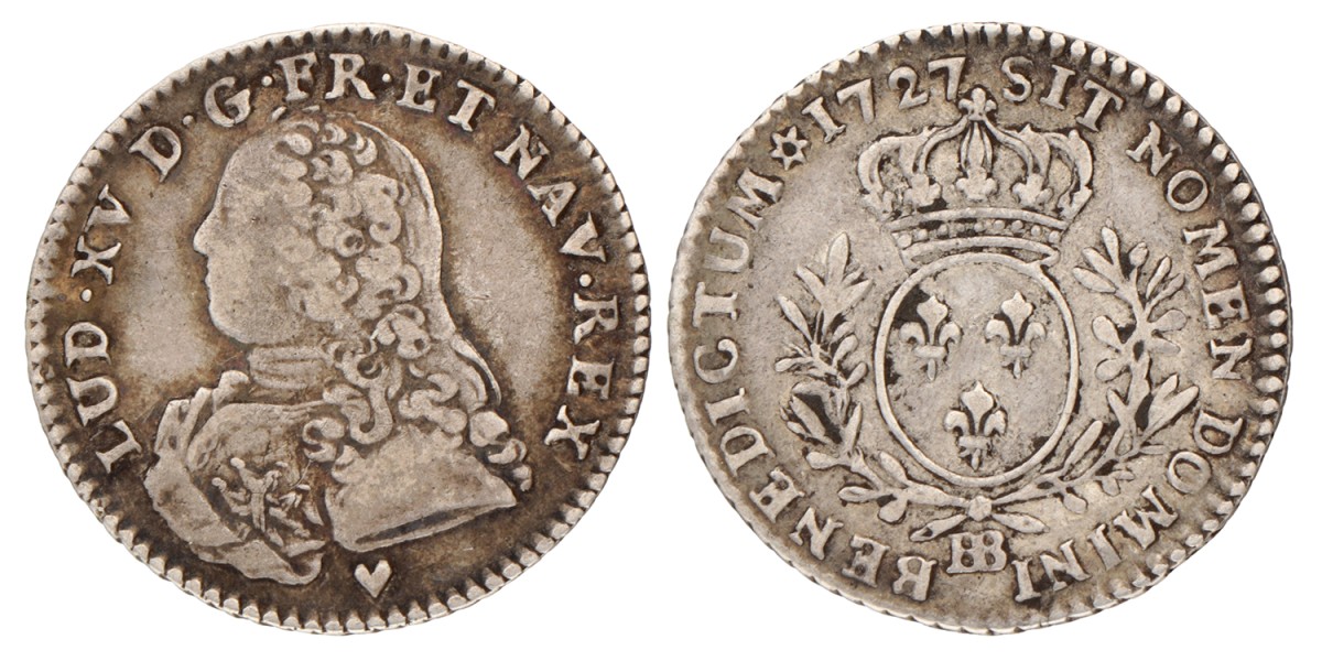 France. Louis XV. 1/10 Ecu. 1727 BB.