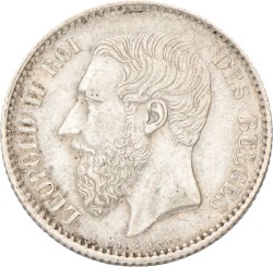 Belgium. Leopold II. 1 Franc. 1881.