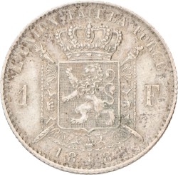 Belgium. Leopold II. 1 Franc. 1881.