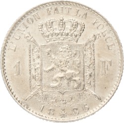 Belgium. Leopold II. 1 Franc. 1886/66.