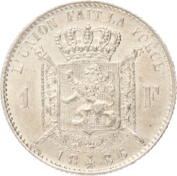 Belgium. Leopold II. 1 Franc. 1886/66.