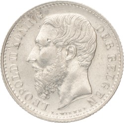 Belgium. Leopold II. 1 Franc. 1886.