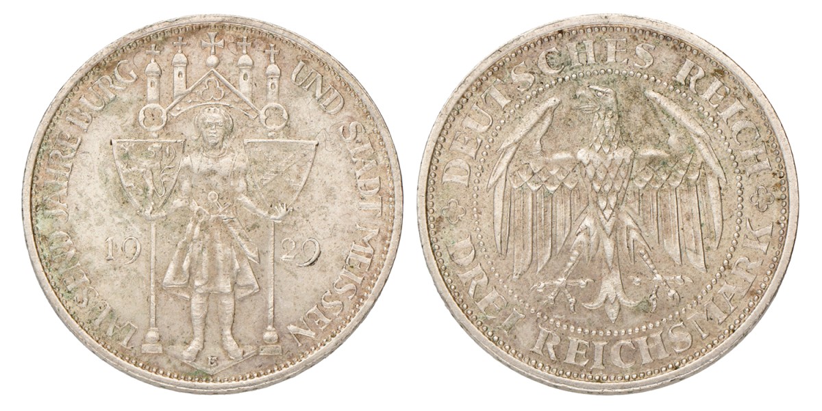 Germany. Weimar. 3 Mark - 1000th anniversary of Meissen. 1929 E.