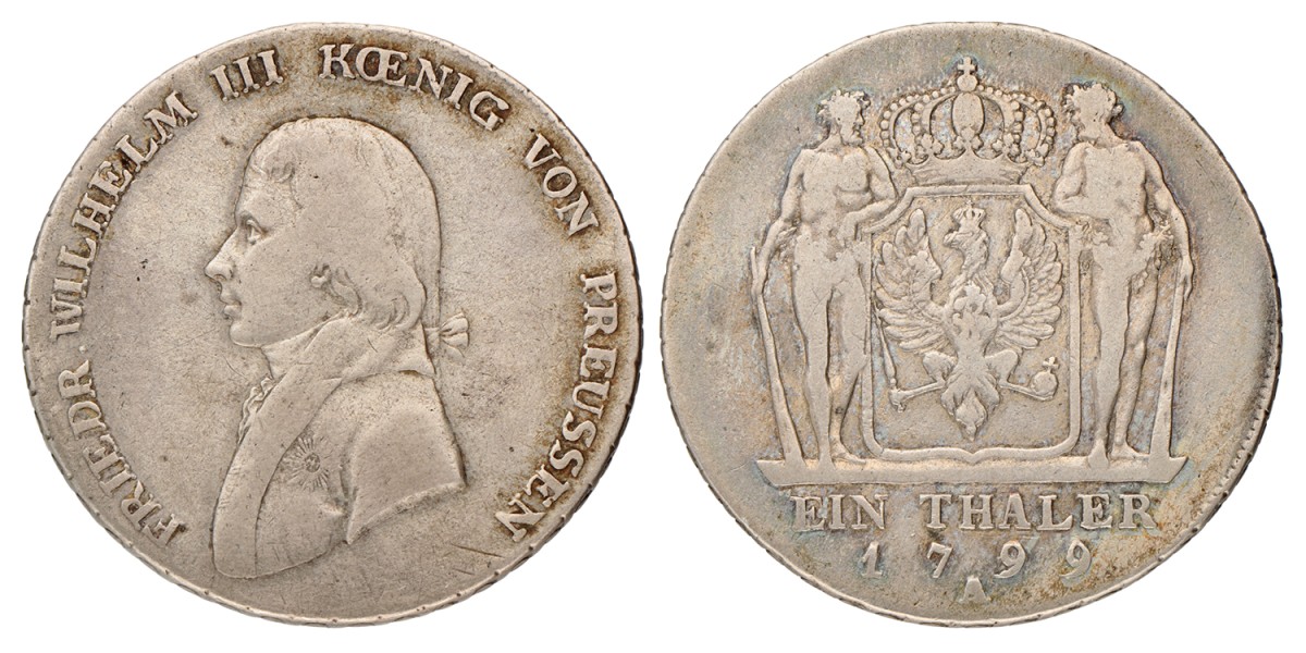 German states. Prussia. Friedrich Wilhelm III. Thaler. 1799 A.