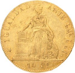 Chile. Republic. 10 Pesos. 1853.