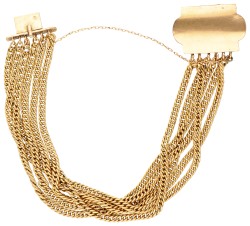 14K Geelgouden armband bezet met ca. 2.20 ct. lagensteen.