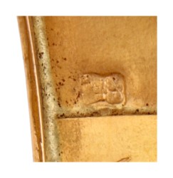 18K Geelgouden bangle armband met een gespmotief.