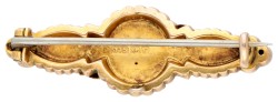 BWG 9K geelgouden antieke broche met simili.