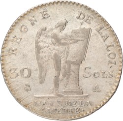 France. Louis XVI. 30 Sols. 1791 A.