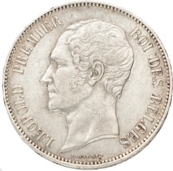 Belgium. Leopold I. 5 Francs. 1865.