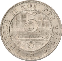 Belgium. Leopold II. 5 Centimes - FR. 1898.