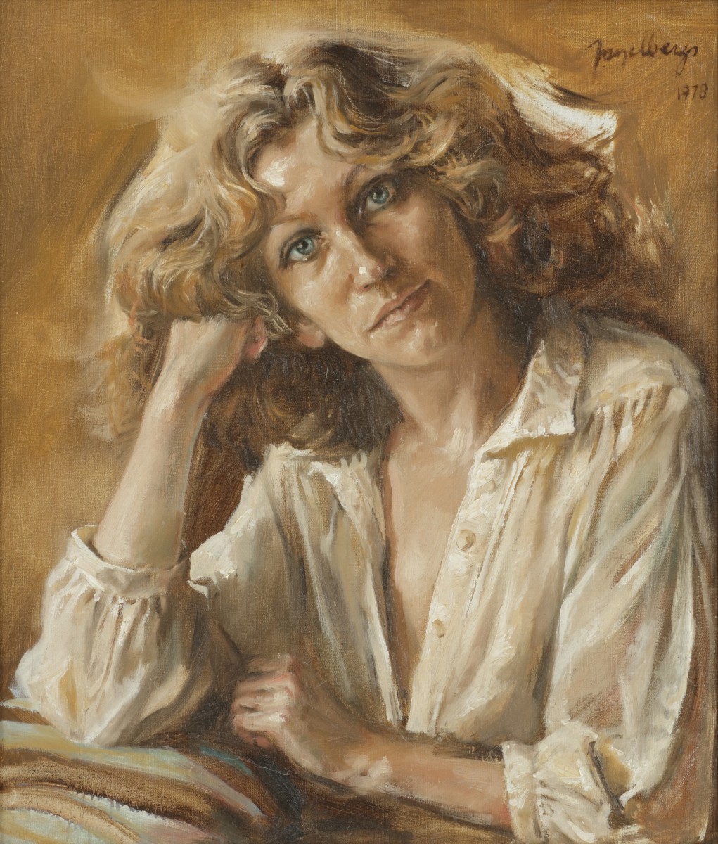 Jan Asselbergs (Bandjarmasin 1937 - 2015 Waspik) portret van een jonge vrouw.