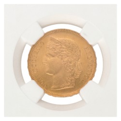 Switzerland. 20 Francs. 1896 B.