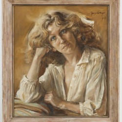 Jan Asselbergs (Bandjarmasin 1937 - 2015 Waspik) portret van een jonge vrouw.