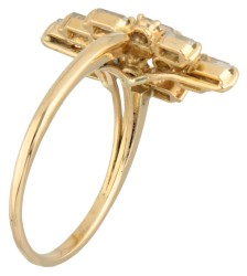 18K Geelgouden ring bezet met ca. 1.28 ct. diamant.