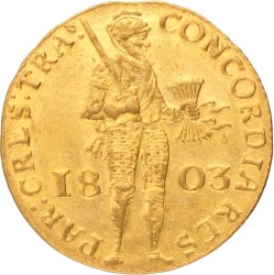 Gouden dukaat. Utrecht. 1803. VF / XF.