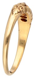 Engelse 18K geelgouden vijf-steens ring bezet met diamant.