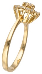 18K Geelgouden rozet ring bezet met ca. 0.63 ct. diamant.