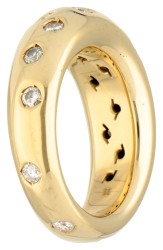18K Geelgouden ring bezet met ca. 0.64 ct. diamant.