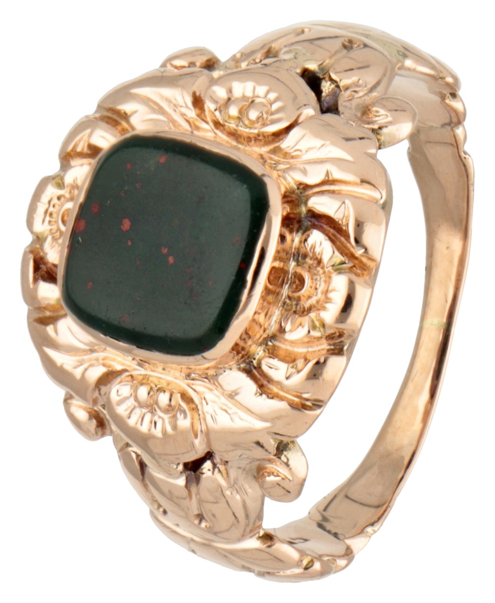 BWG antieke roségouden ring bezet met heliotroop