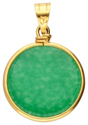 Vintage 20K geelgouden hanger bezet met gebeitste kwarts.