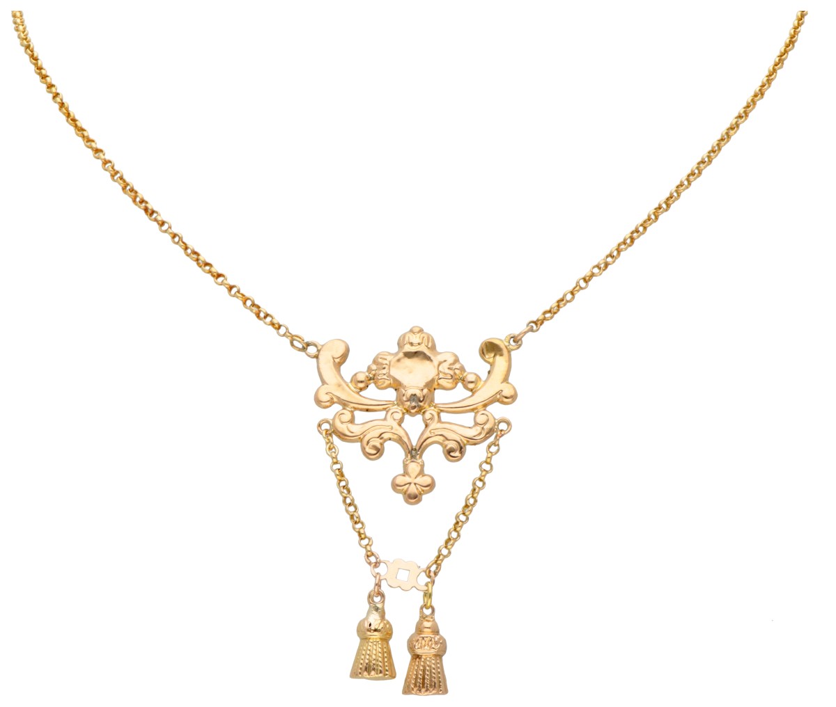 Antiek Frans 18K geelgouden collier.