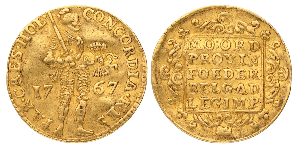 Gouden dukaat. Holland. 1767. Zeer Fraai -.