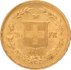 Switzerland. 20 Francs. 1886.