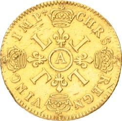 France. Kingdom. Louis XIV. Lousi d'or aux 4 L. 1696 A.