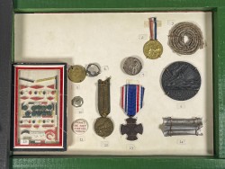 Europe. 1914 - 1918. Museumbox with different attributes which remembers of the Great war.