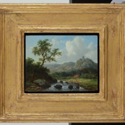 Hendrik Jan Hein (Kampen 1822 - 1866), Een stroomversnelling in een heuvellandschap.