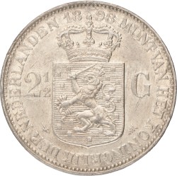 2½ gulden. Wilhelmina. 1898. Zeer Fraai.