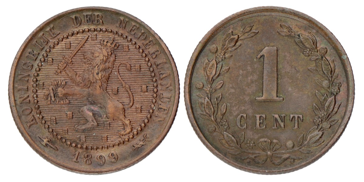 1 Cent. Wilhelmina. 1899. Prachtig.