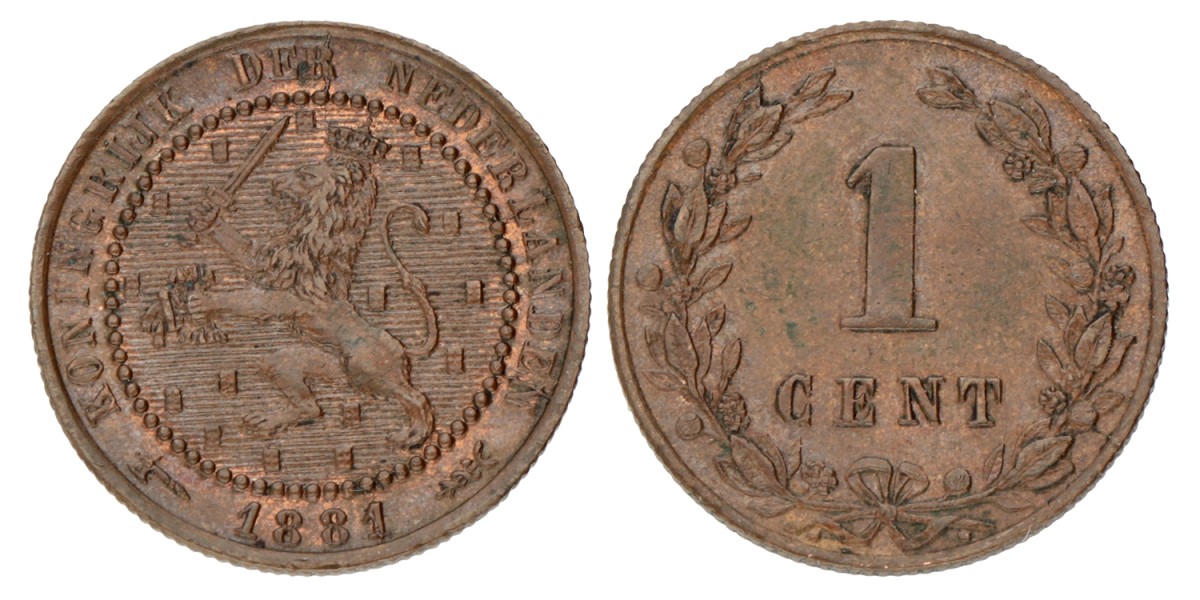 1 Cent. Willem III. 1881. UNC -.