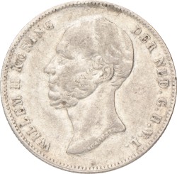 ½ Gulden. Willem II. 1847. Zeer Fraai.